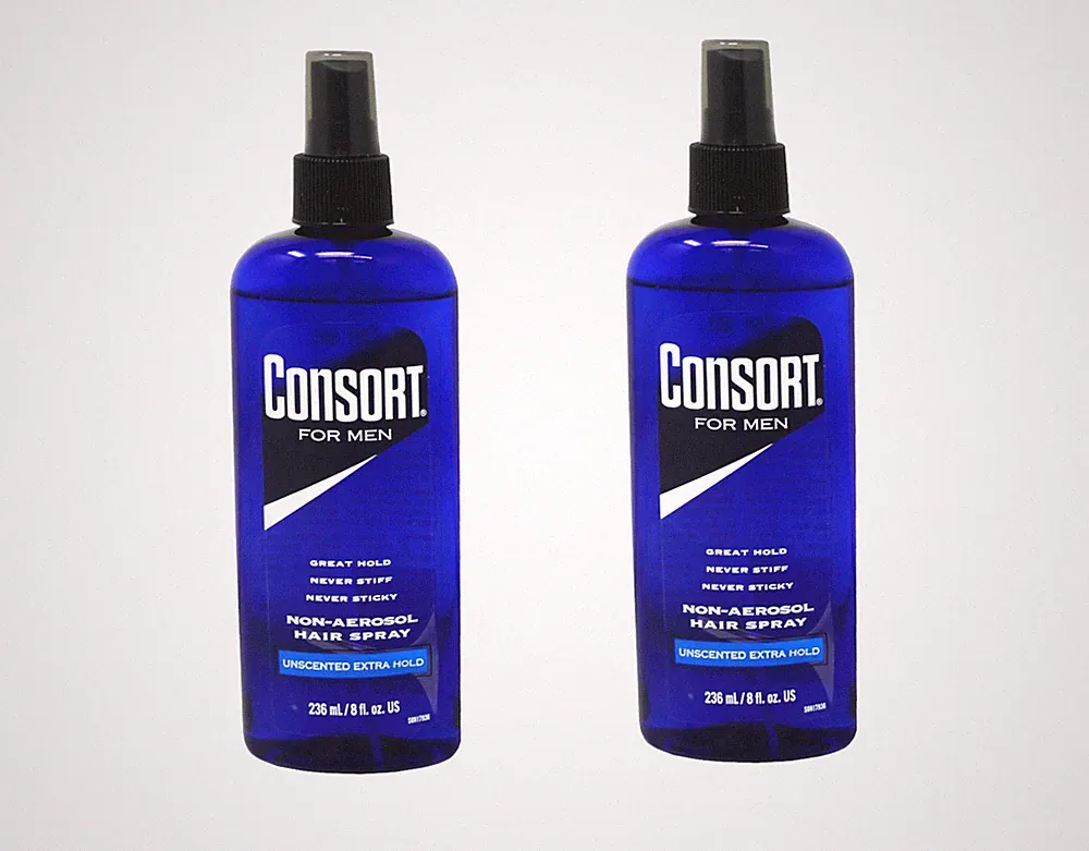 2 Pack of Consort Hair Spray, Unscented Extra Hold 8 Ounce