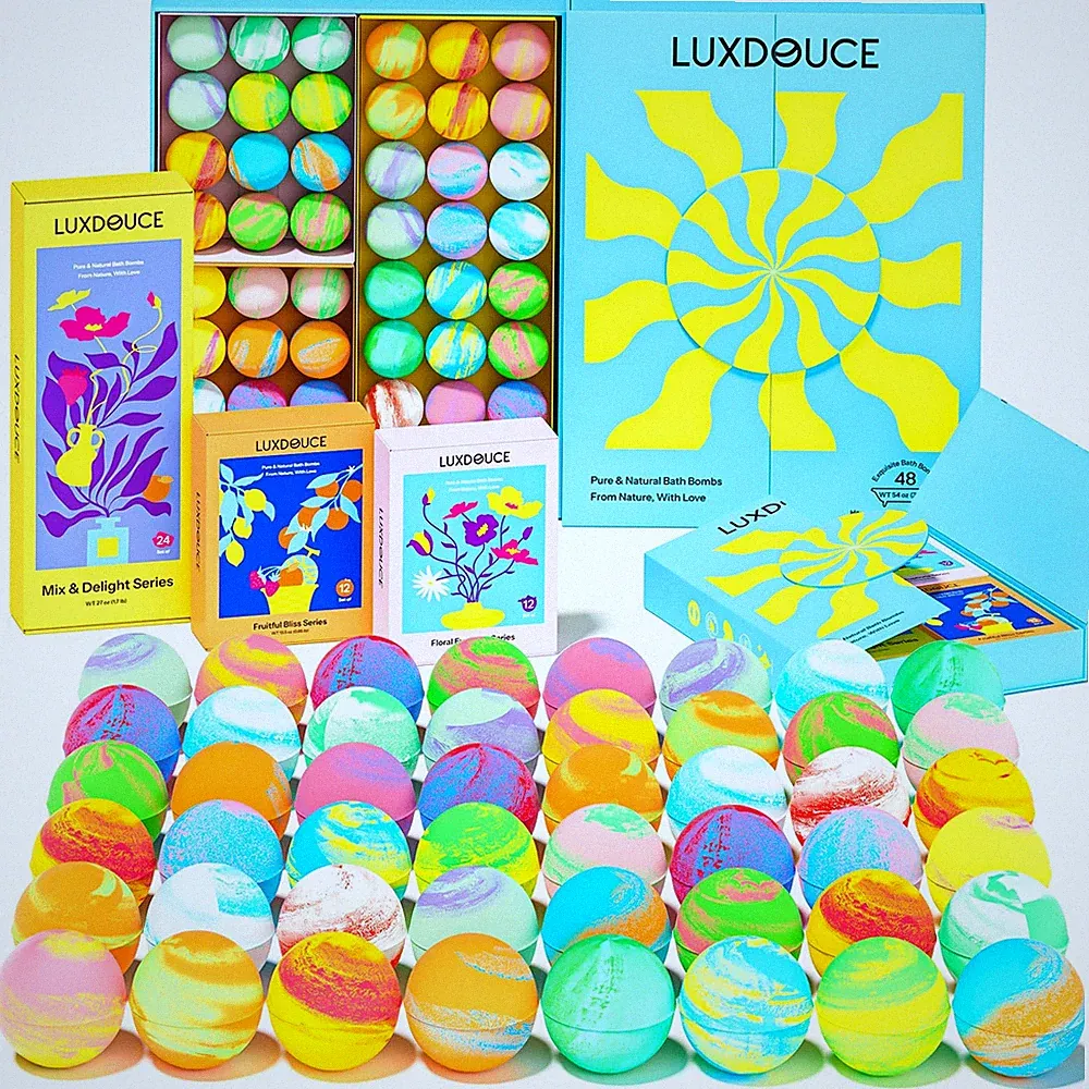 48 Pack Bath Bombs Gift Set – Aromatic Bubble Bombs with 18 Scents, SPA Relax...