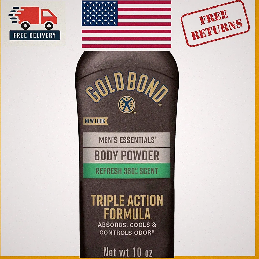 Men's Talc-Free Body Powder, 10 oz - Refresh 360 Scent for Ultimate Freshness