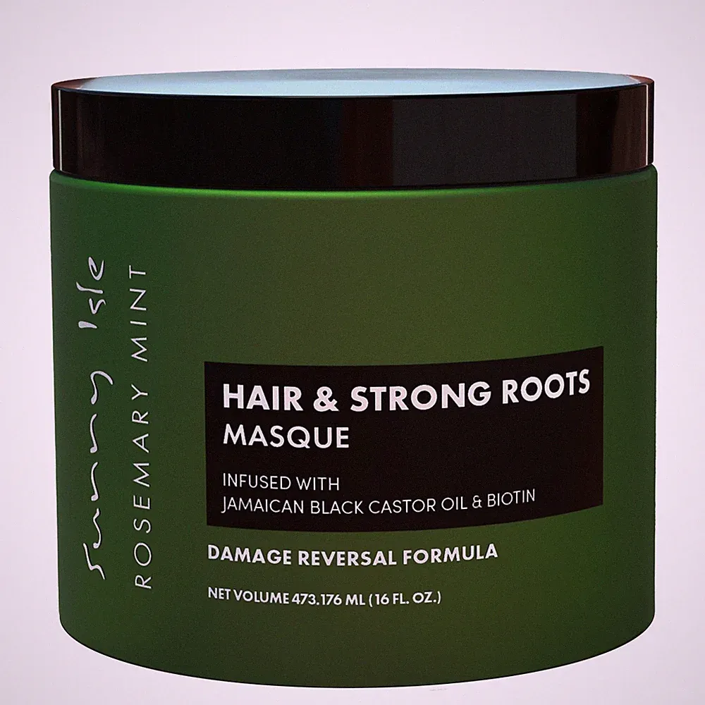 Sunny Isle Rosemary Mint Hair Masque 16oz Strong Roots Growth Treatment